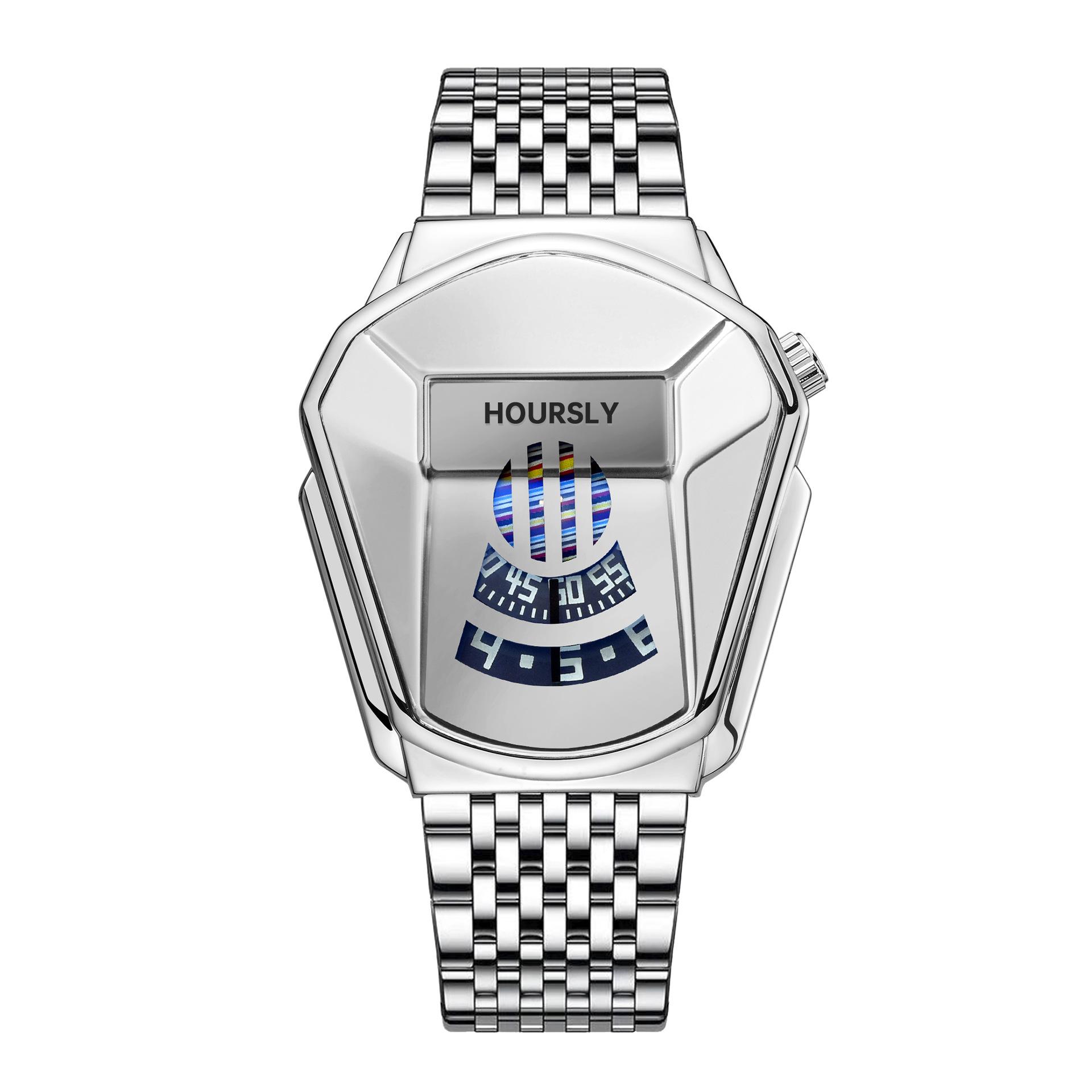 men's tiktok hoursly men's watch made of alloy motorcycle personalized watch waterproof wristwatch quartz watch Specification drawing