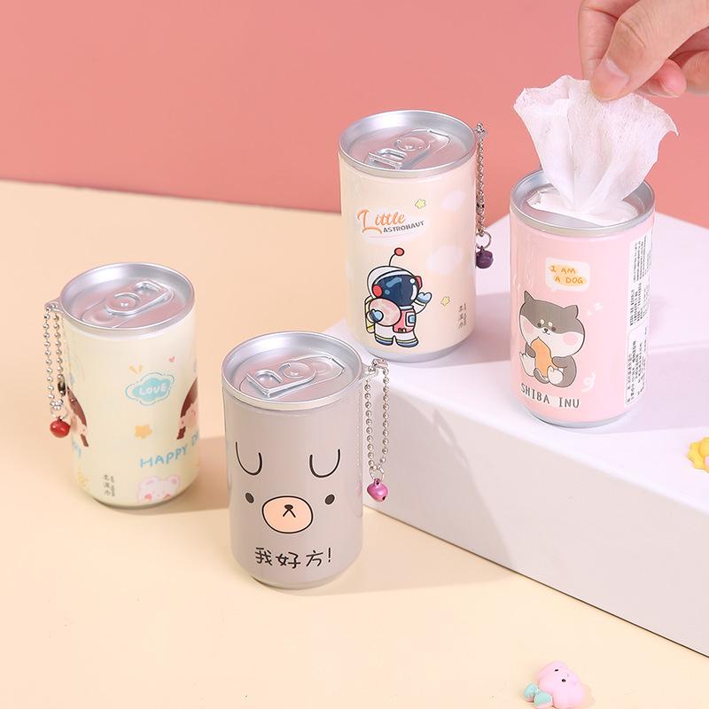 30-piece small bottle cans wet wipes disposable canned portable mini wet wipes barrel face cleansing cleaning tissue