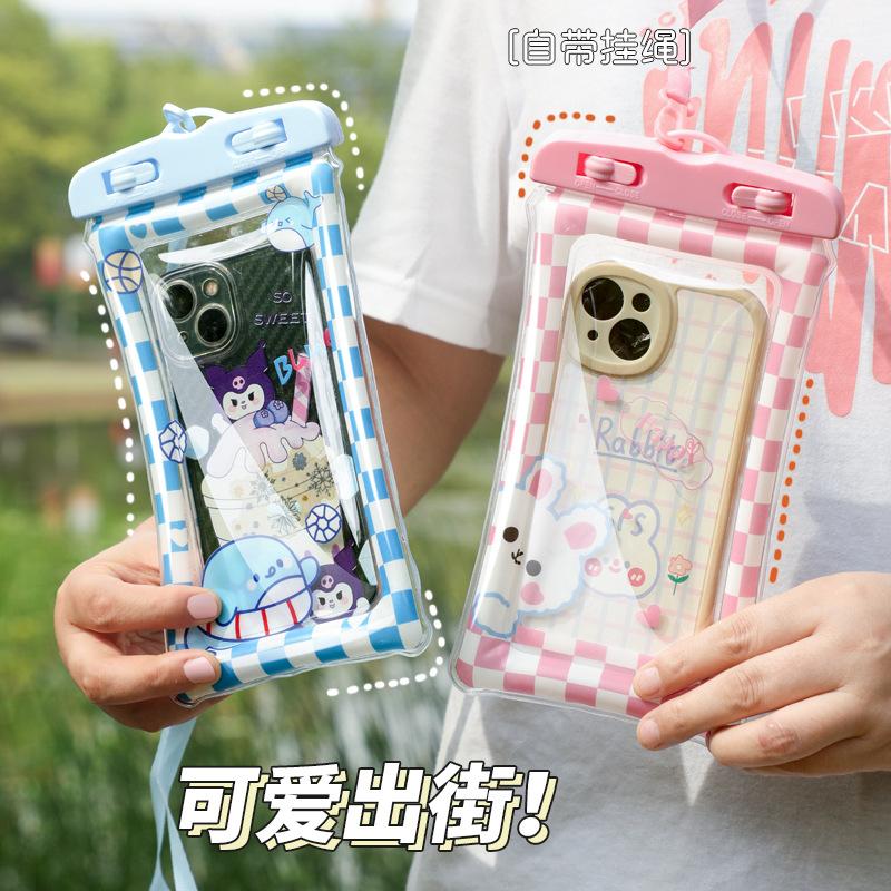 cute cartoon mobile phone waterproof bag touch screen waterproof bag mobile phone touch screen protective cover swimming drifting envelope bag