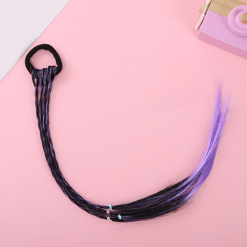 New sweet and cool boxing braid children's wig, braid hair band, high ponytail for little girls, heart-shaped braided hair tie and hair accessory details Picture
