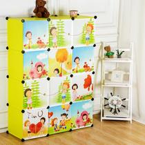 diy baby folding wardrobe children's cartoon resin wardrobe pp plastic combination locker