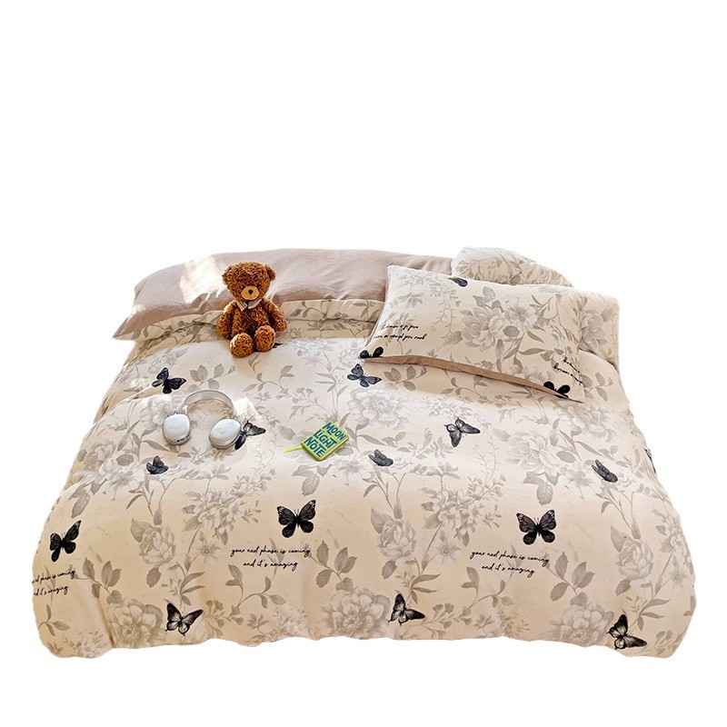 牛奶绒四件套ins