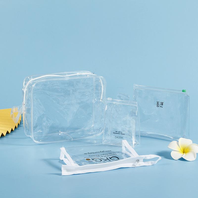 transparent pvc bag pvc personal hygiene bag transparent frosted nylon zipper bag pvc three-dimensional plastic zippered bag slide bag