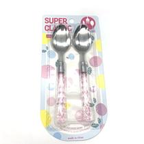 Stainless Steel Tableware Cartoon Suit Diamond Children's Spoon Fork Chopsticks Japanese-Style Ceramic Portable Tableware for Students