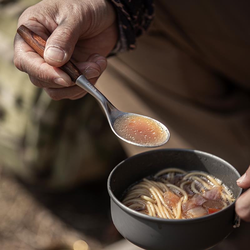 alocs alocs outdoor camping camping picnic tableware stainless steel portable chopsticks spoon fork set details Picture