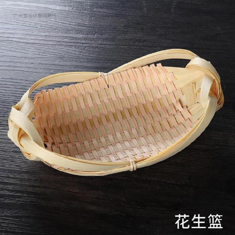 handmade bamboo products basket bamboo woven products creative decoration home dustpan tray household small size bamboo plate round