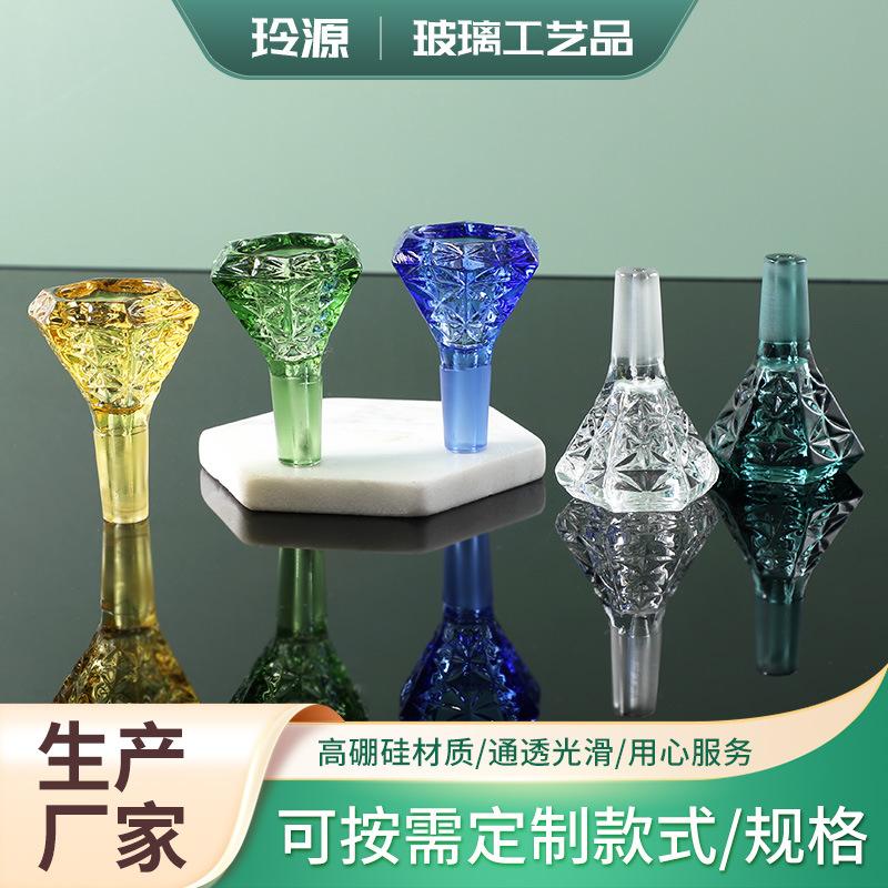 colorful borosilicate glass crafts transparent glass tobacco pipe cigarette holder glass smoking set hookah accessories tobacco pot