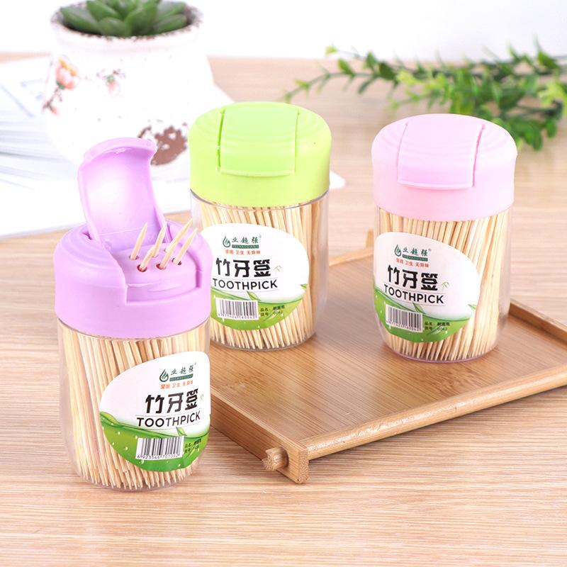 Flip Bottled Bamboo Toothpick One Yuan Store Supply Bottled Toothpick Hotel Restaurant Disposable Toothpick Wholesale