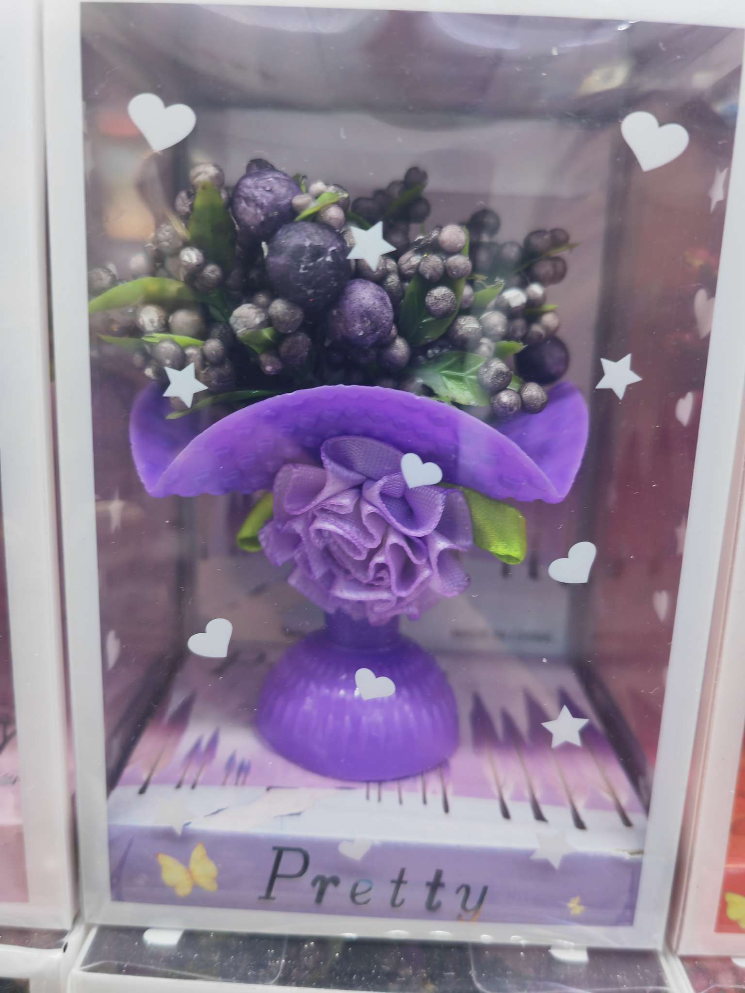 装饰手捧工艺品花束，圣诞装饰花束细节图