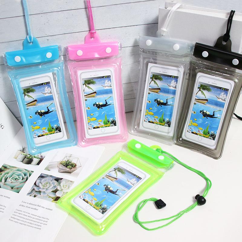Tri-Fold Airbag Velcro Mobile Phone Waterproof Bag Transparent Diving Phone Case Swimming by the Sea Upstream Floating Touch Screen