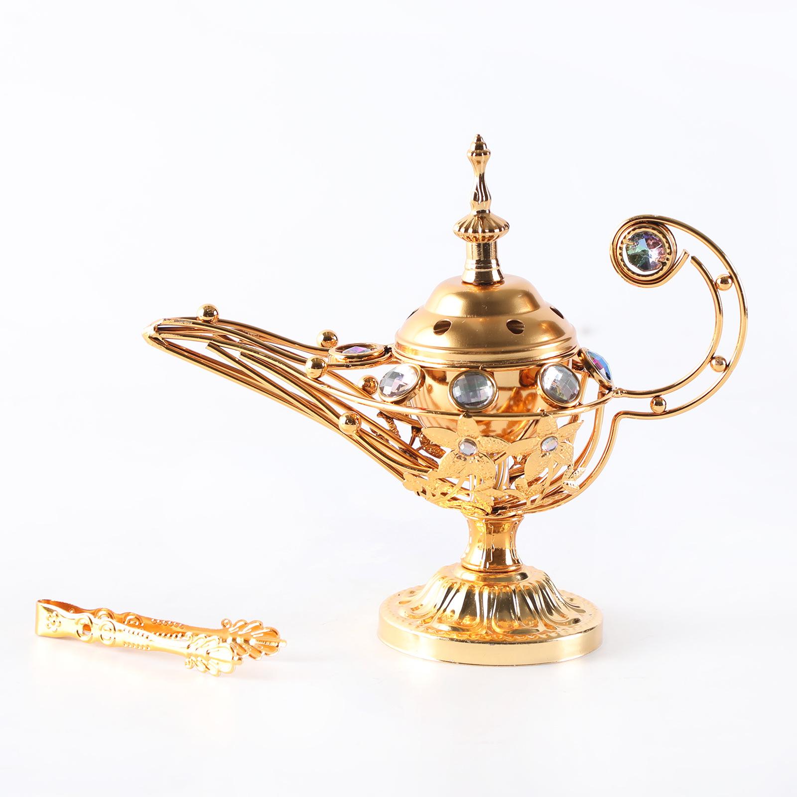 Exclusive for Cross-Border Lamp of Aladdin Incense Burner Exquisite Sandalwood Stove Metal Home Incense Burner Middle East Electric Incense Burner