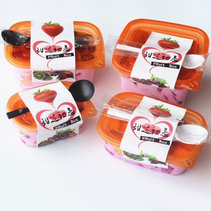 50 sets of fruit fishing packaging box 500ml/709ml fruit fishing packing box once lunch box plastic food