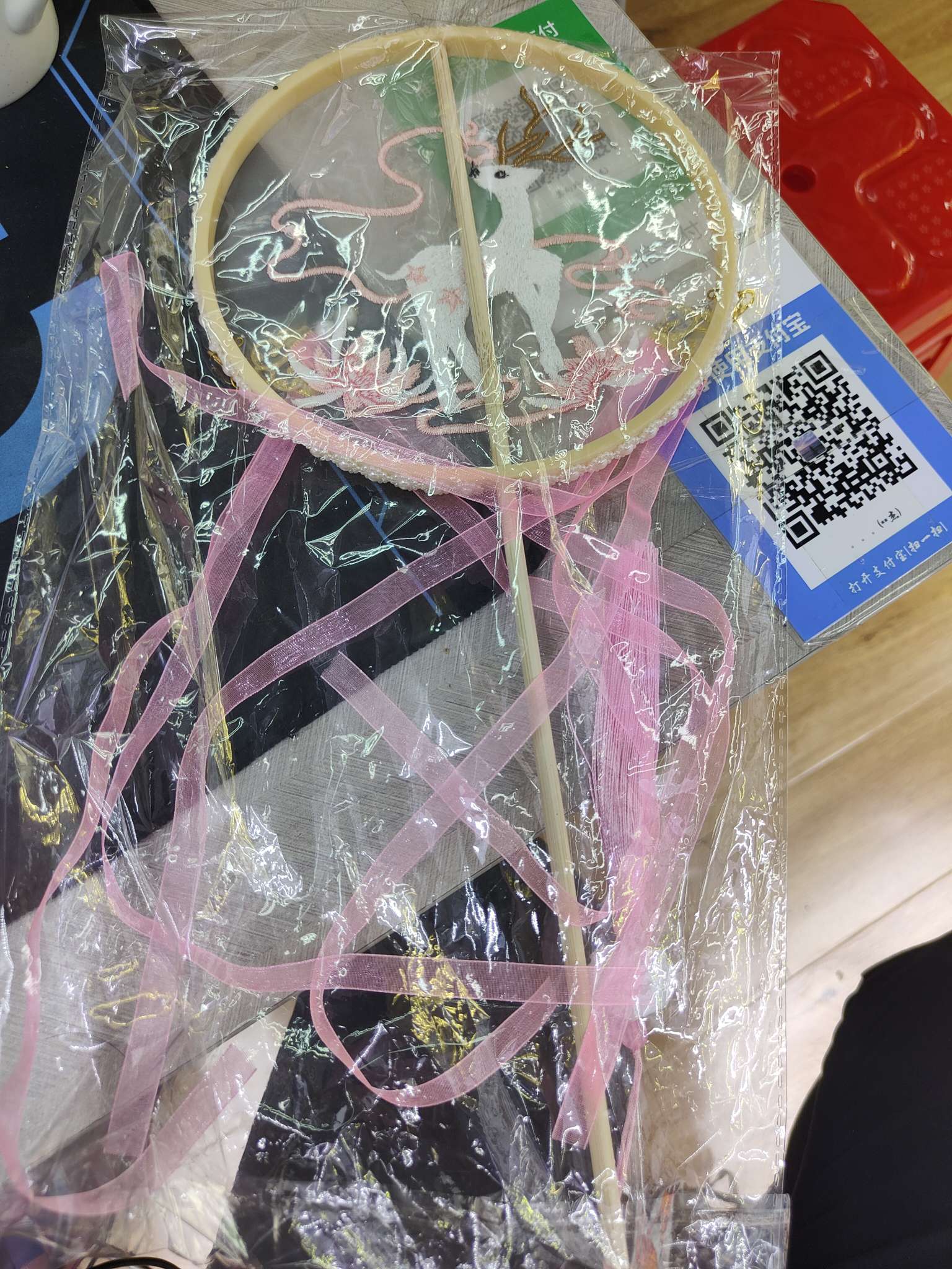 儿童绣花团扇古风扇子产品图