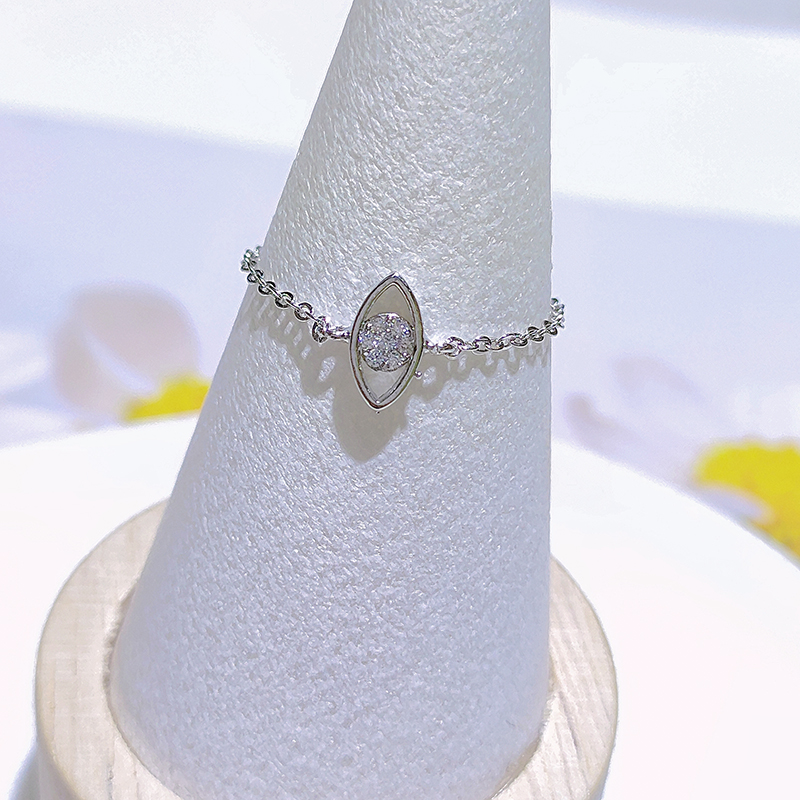  2025新款镂空可调节戒指甜美精致土耳其眼睛民族风格戒指女式时尚锆石抽拉戒指节日派对首饰珠宝