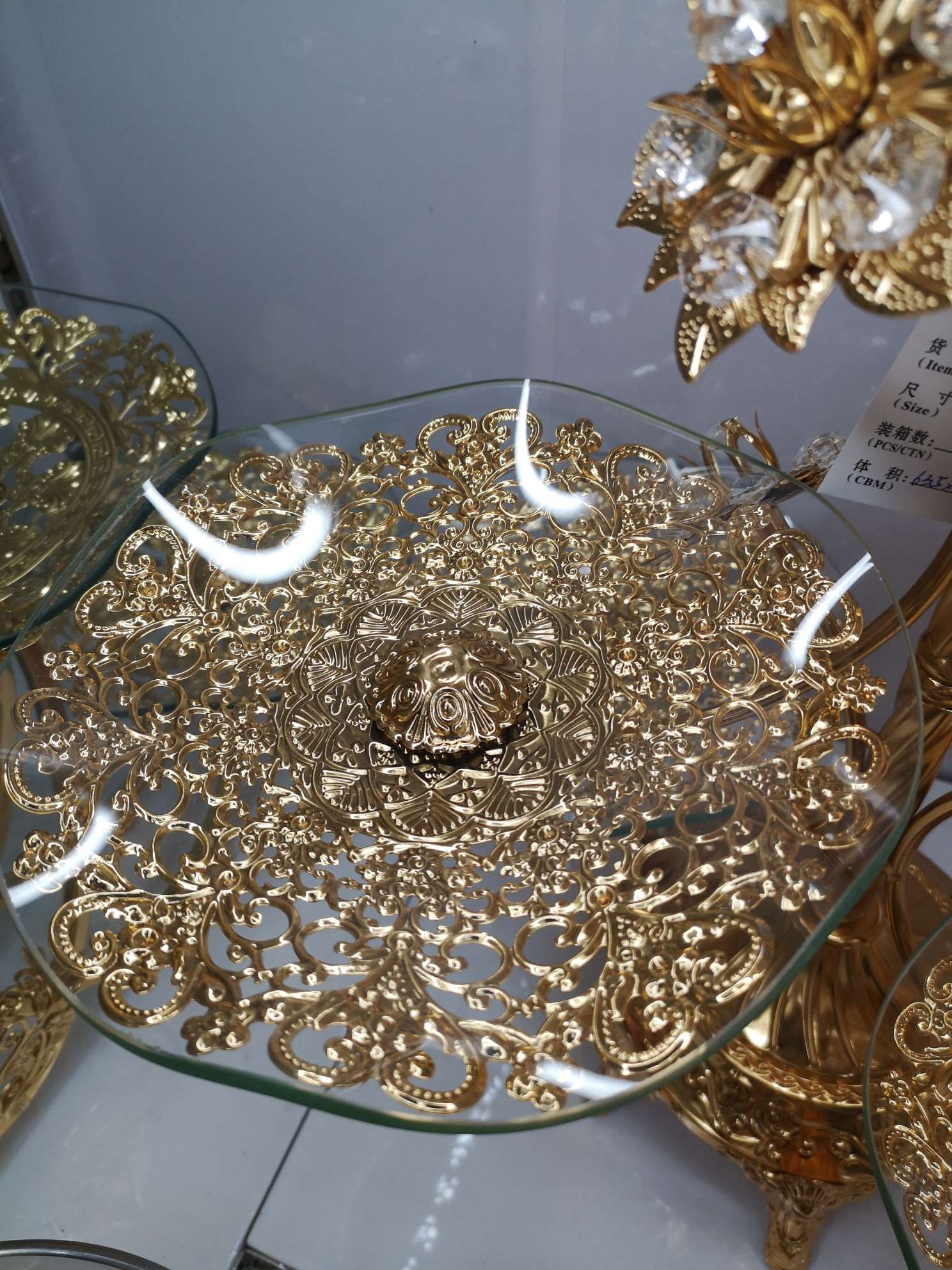 European-style four-layer cake plate, living room dried fruit plate, wedding candies and pastries, Taiwan, Central Asia, Middle East, Arab fruit plate, ironwork handicrafts and ornaments detail image 3