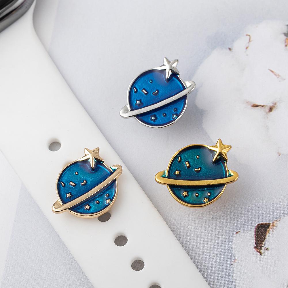 cross-border new smart watch accessories for iwatch silicone watch strap decorative buckle alloy dripping planet details Picture