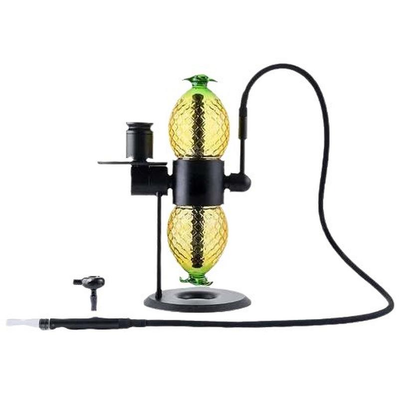 cross-border hot selling pineapple gravity hookah set rotating glass shisha hookah hookah pipe pipe