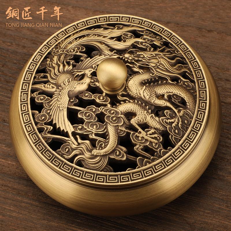 Copper Smith Thousand Yellow Copper Incense Burner Incense Holder and Burner Wholesale Copper Incense Burner Sandalwood Stove Incense Burner Incense Burner Copper Ornaments Household