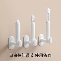 Wig Leather Ring Kitchen Wardrobe Door Rear Retractable Hook Home Wall Hanging Coat Hook Clothes Hook Punch-Free Clothes