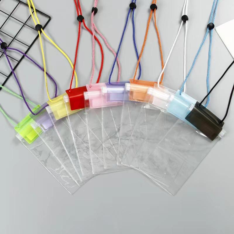 tri-fold mobile phone waterproof bag transparent sealed velcro diving cover swimming halter touch screen dustproof protection