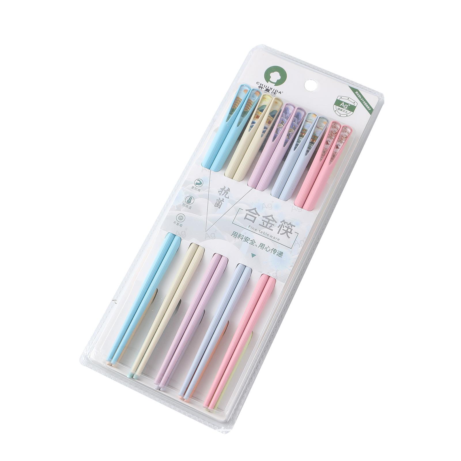 alloy chopsticks household high-end national trendy style nail chopsticks 10 pairs high temperature resistant non-slip suit hotel restaurant wholesale Application Scenario