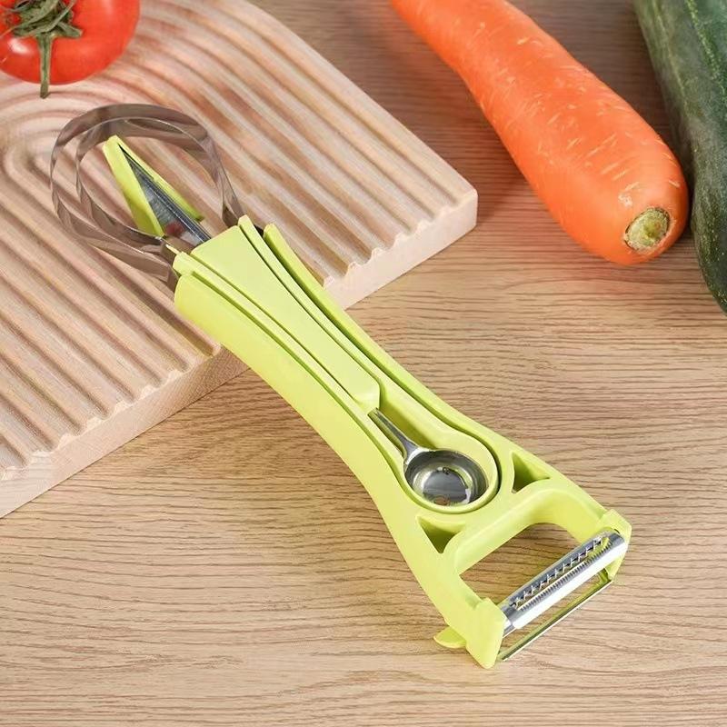 xingchen stainless steel tableware kitchen gadget carving knife stainless steel multi-purpose fruit ball scoop portable digging chopsticks details Picture