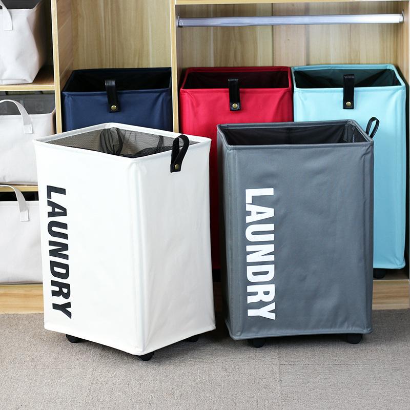undry Basket rge Capacity Foldable Oxford Fabric Pulley with Wheels undry Basket