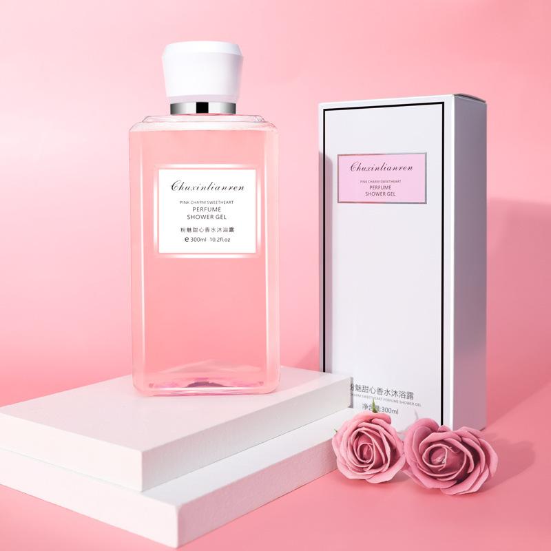 original heart lovers pink charming sweet perfume shower gel lasting fragrance refreshing moisturizing bath lotion 300ml