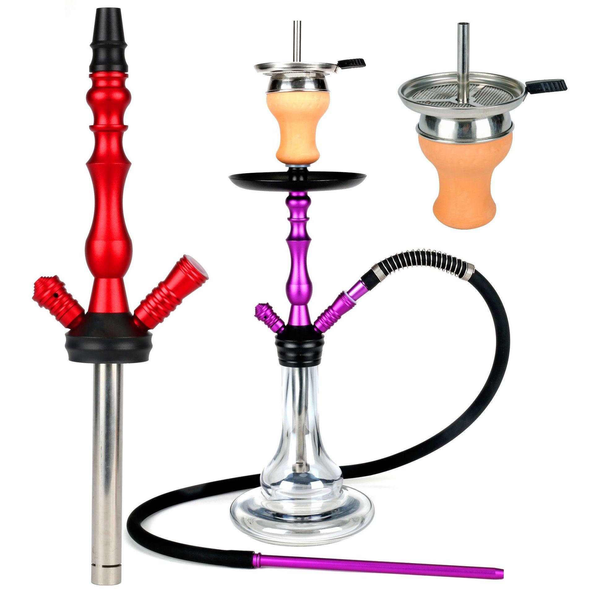 cross-border e-commerce arab hookah aluminum alloy single tube full set hookah factory wholesale