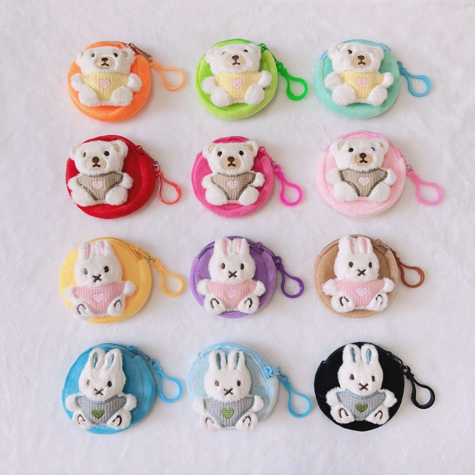 小熊零钱包 小兔子钱包8cm零钱包贴卡通头精品钱包卡包零钱包产品图