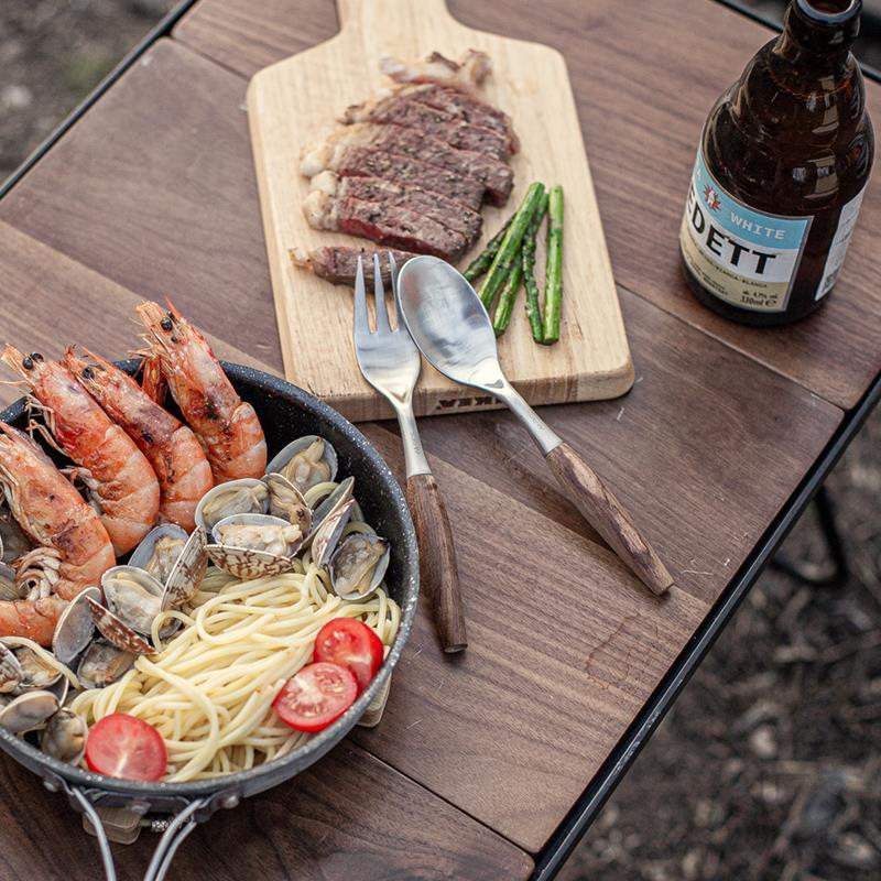 alocs alocs outdoor camping camping picnic tableware stainless steel portable chopsticks spoon fork set Specification drawing