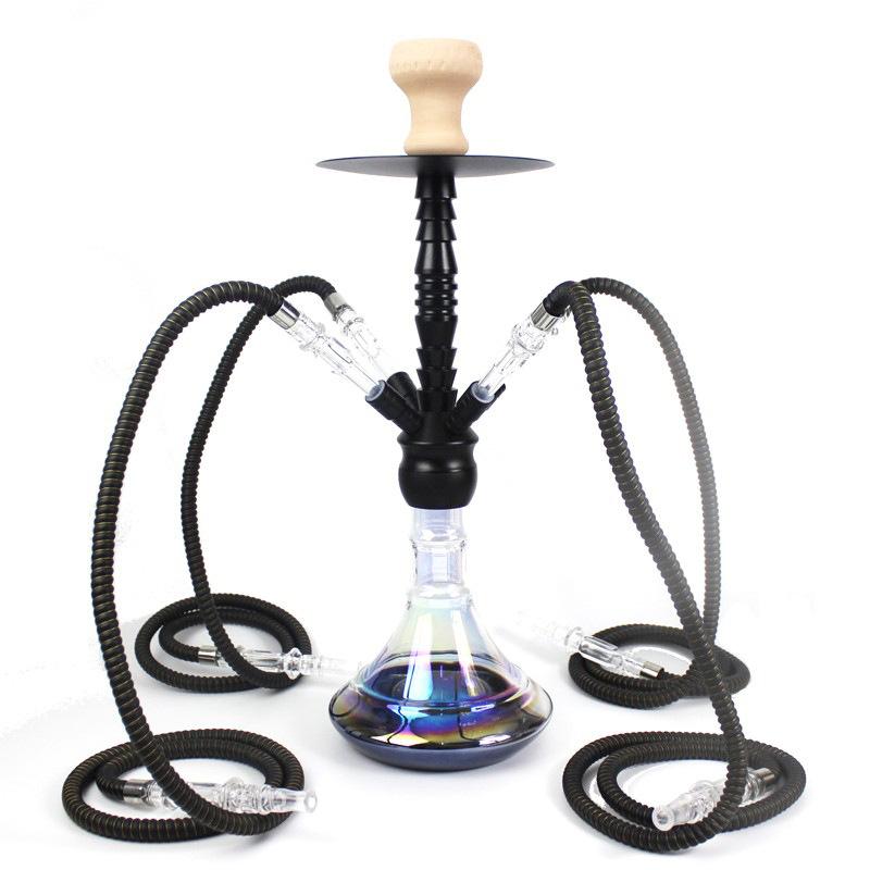bar ktv hookah with light full set medium large pot four tube arabic hookah pipe shisha