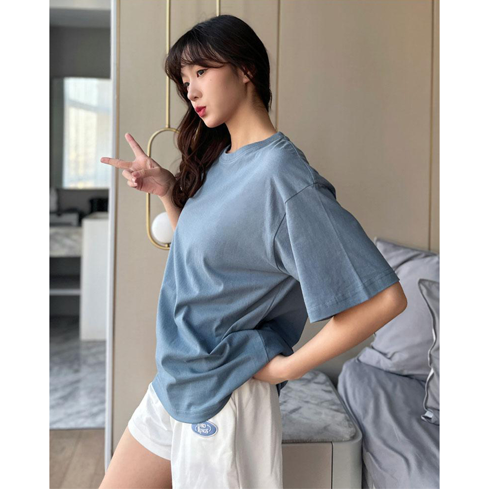 New heavy pound doble gasa manga corta cuello redondo camiseta DX-240 Item Picture