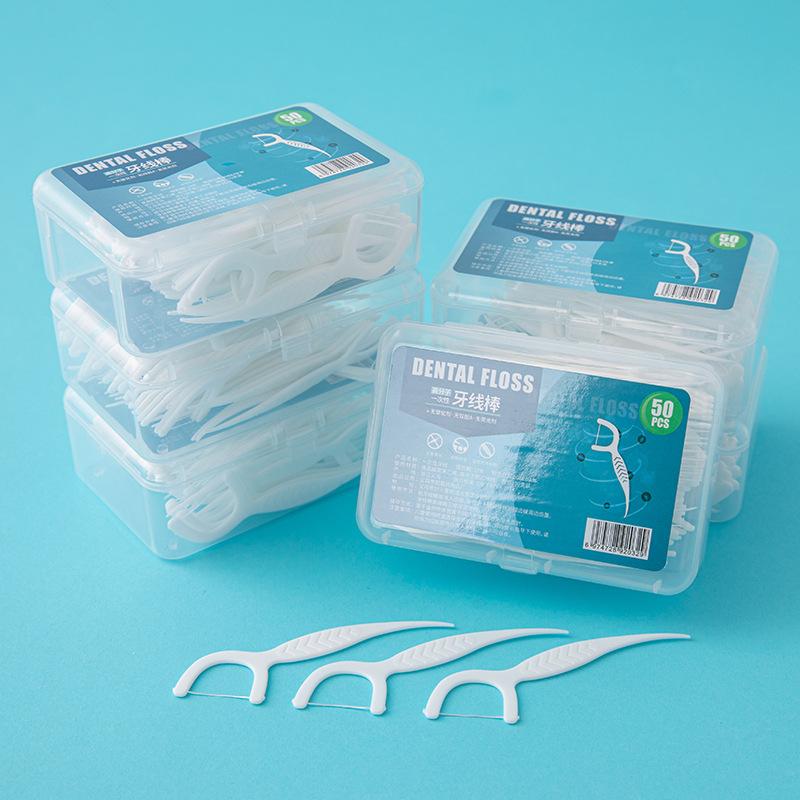 ultra-fine household cleaning flat thread toothpick wholesale portable dental floss box disposable dental floss toothpick