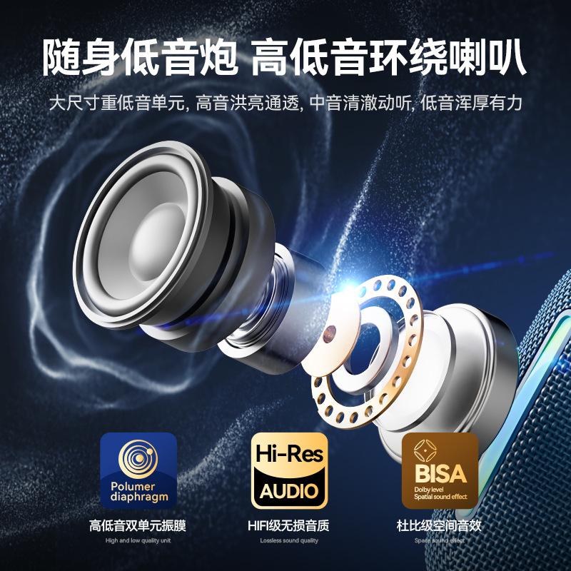 in stock bluetooth speaker subwoofer high sound quality outdoor portable led colorful light diaphragm wireless portable small speaker details Picture