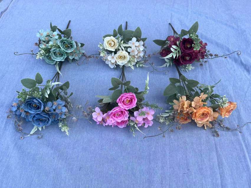 厂家低价直销仿真花假花塑料花盆景植物墙仿真花长期有货质量保证产品图