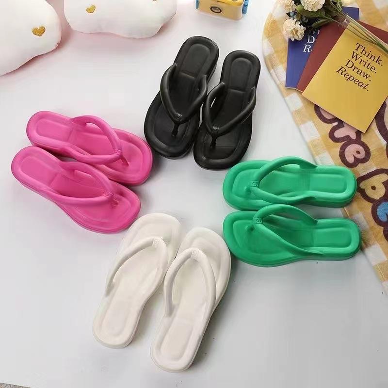 spot foreign trade plastic shoes slippers men's and women's platform slippers macaron color comfortable simple lightweight guangzhou women's shoes details Picture
