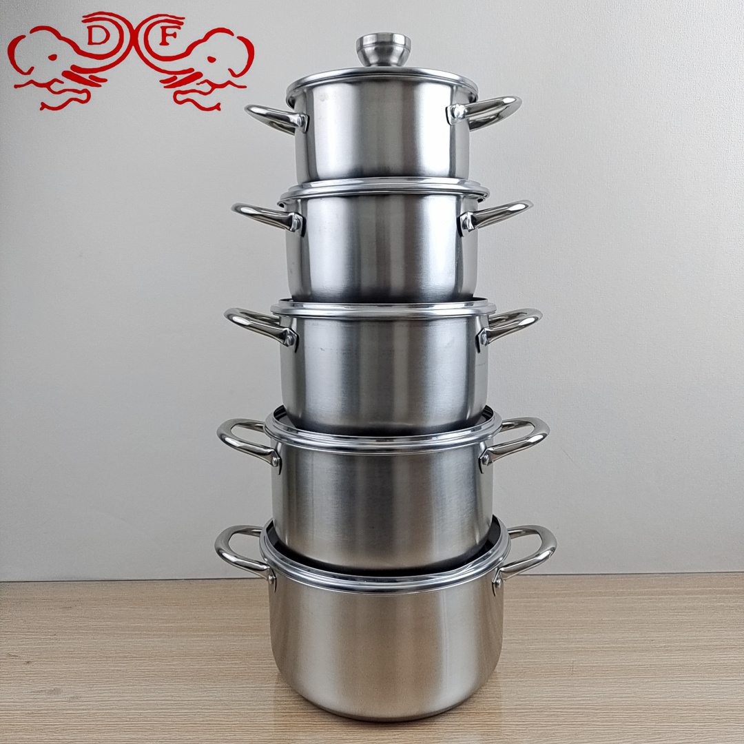 DF68845 casing handle set pot export stainless steel wire handle milk pot stainless steel stockpot steamer set pot DF TRADINGHOUSE full figure