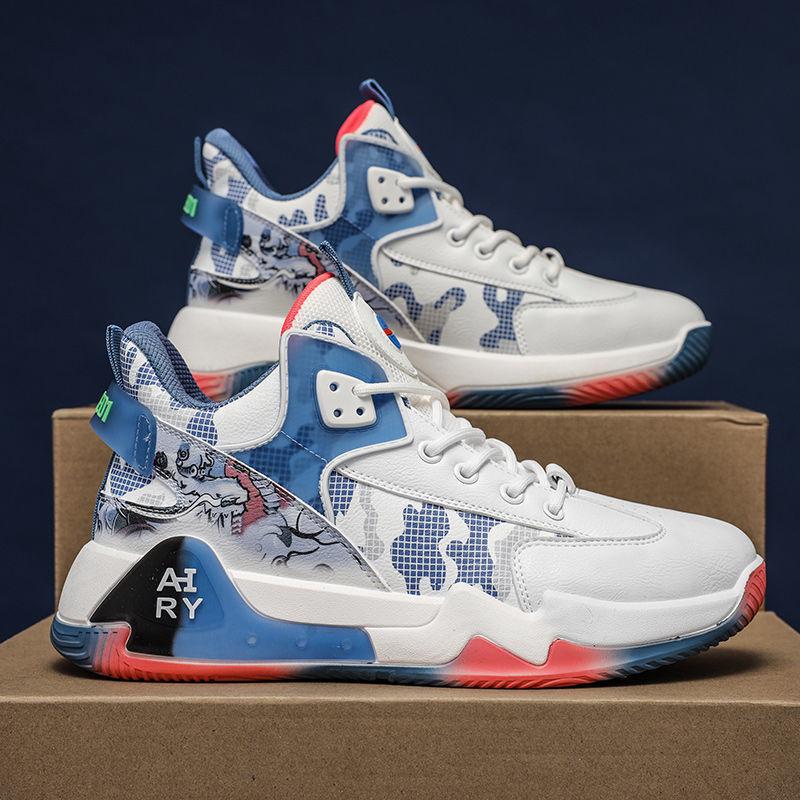 outdoor shoes fashion comfortable soft sole sneakers foreign trade wholesale basketball shoes 2023 men's new leather basketball shoes details Picture