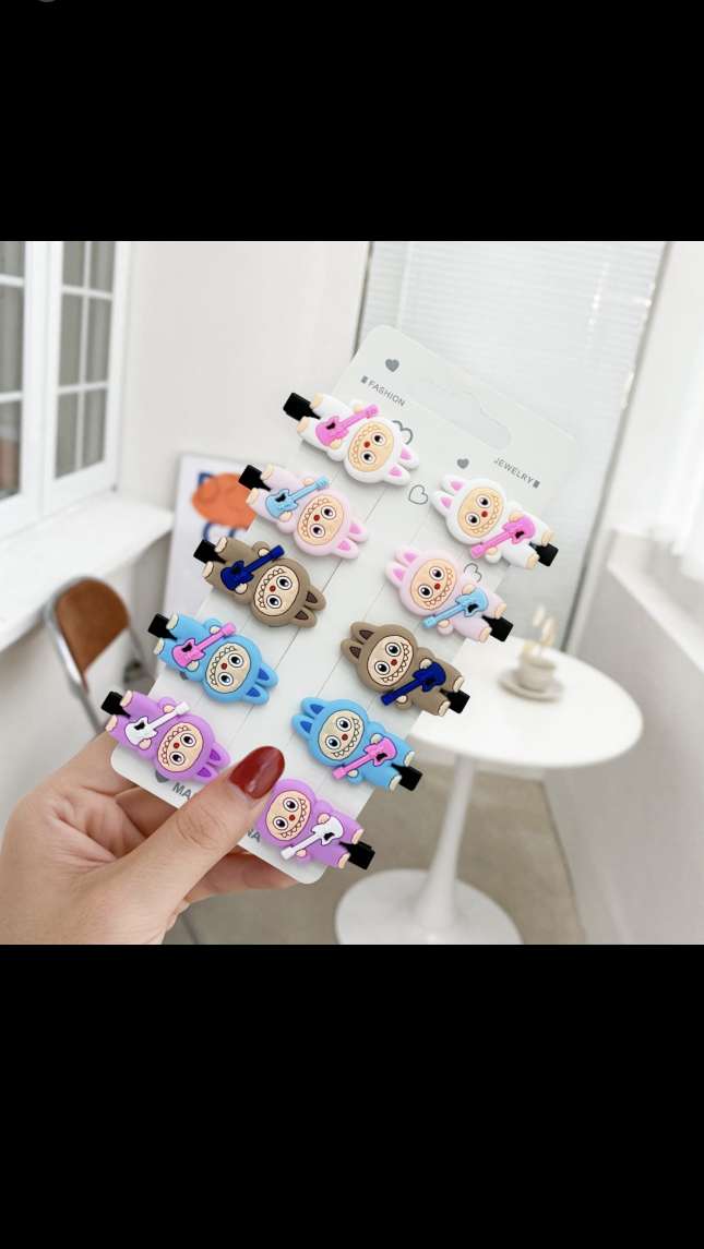 Oubei Bear Children's cartoon flowing sand bb hair clips, girl princess hair accessories, cute cartoon hair clips and hairpins that don't damage hair detail image 5