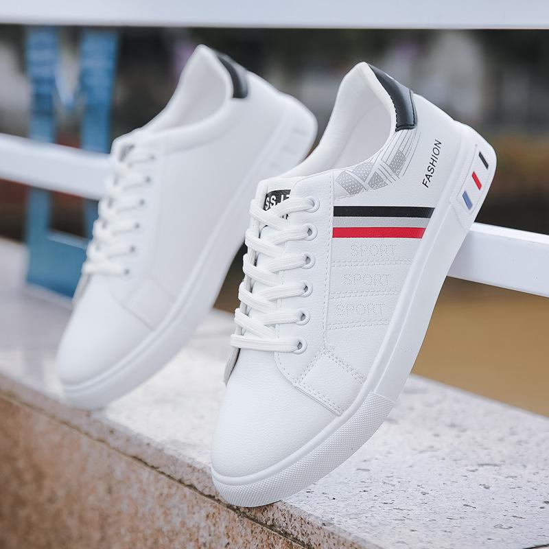 new spring shoes men's korean fashion white shoes all-matching casual sports trendy shoes male student board shoes details Picture