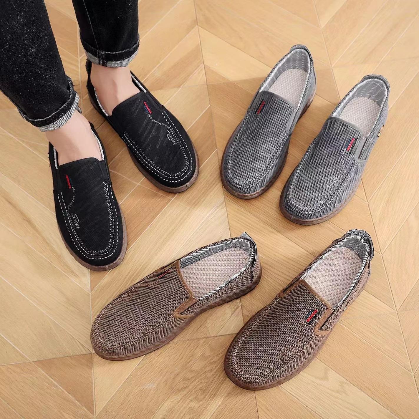 men's shoes 2024 summer new men's leisure shoes soft bottom breathable old beijing cloth shoes soft bottom daddy's shoes wholesale details Picture