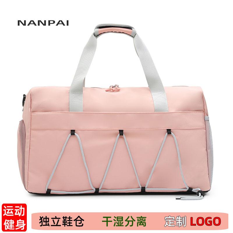 sports gym bag travel handbag dry wet separation with shoe position travel portable luggage trolley bag custom logo