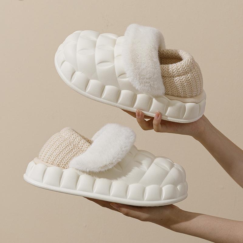 New Winter Solid Color Removable and Washable Waterproof and Comfortable Men's and Women's Home Closed Toe Couple's Bag Heel Comfortable Outer Wear Versatile Shoes details Picture