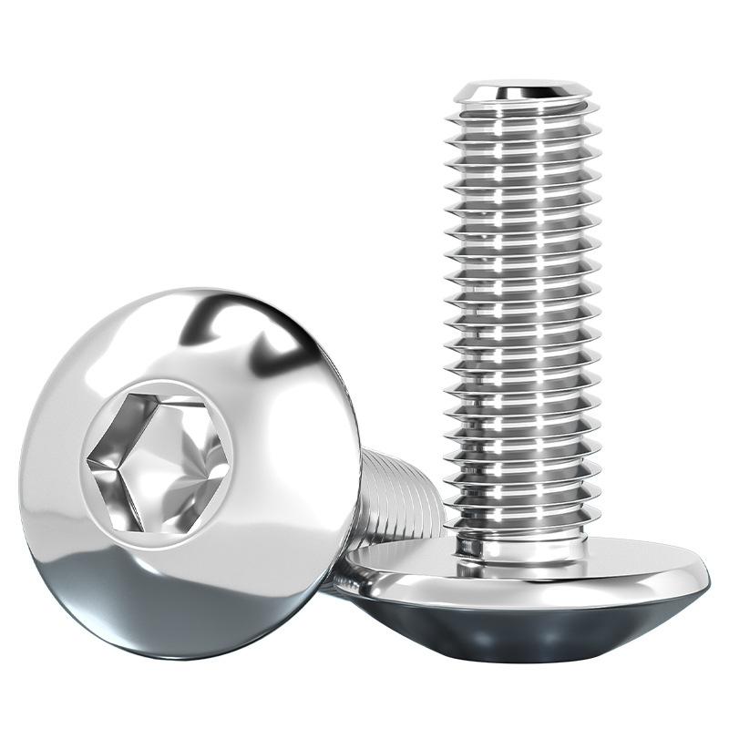 304 stainless steel large umbrella handle hexagon socket head cap screw large flat head screw mushroom-shaped haircut round head bolt m3m4m5m6m8 Item Picture