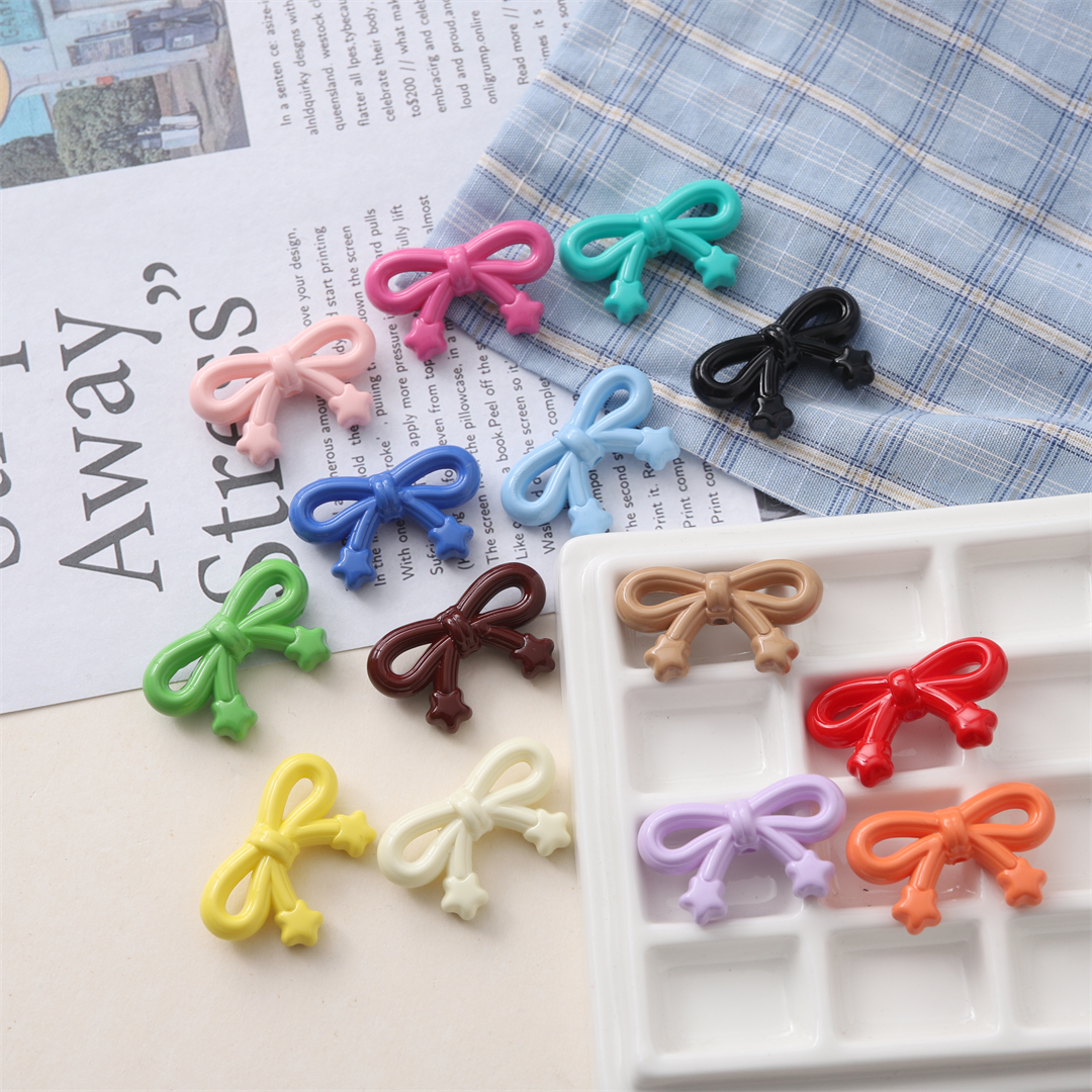 Chen Ming Acrylic baked paint fly-tail star bow beads DIY handcrafted beaded and scattered beads mobile phone chain accessory Specification image