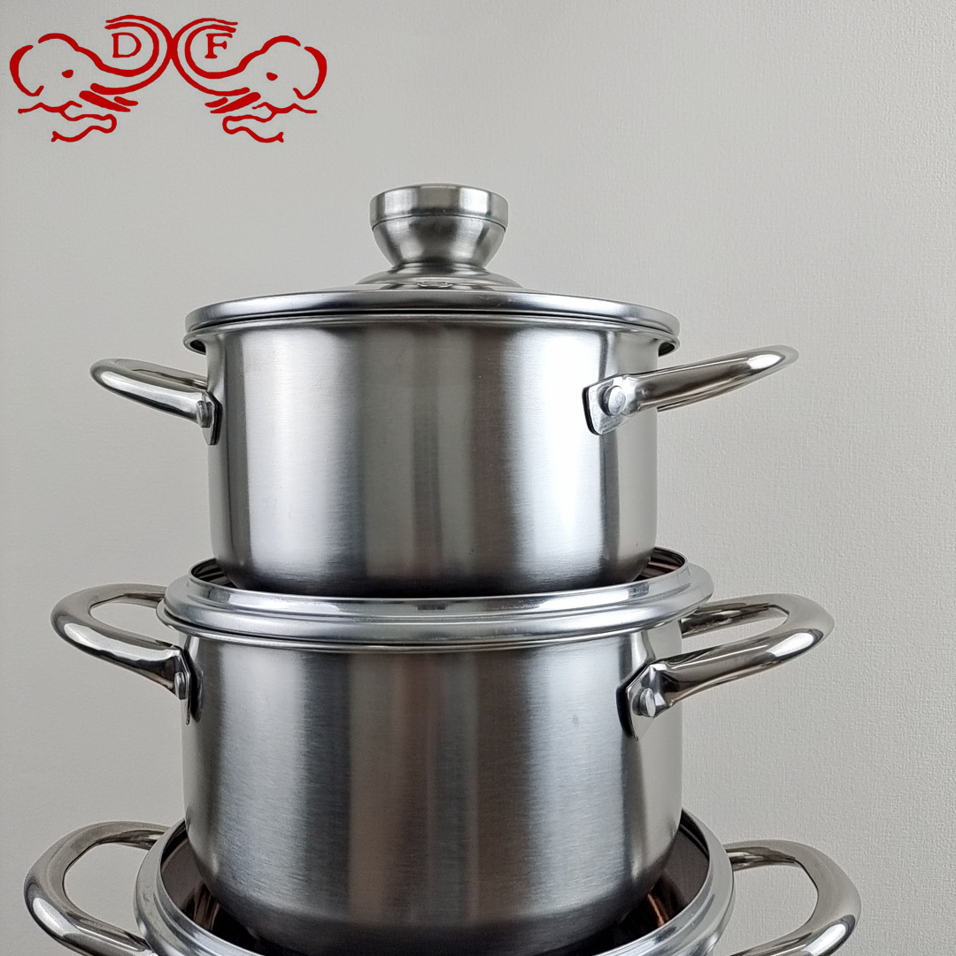 DF68845 casing handle set pot export stainless steel wire handle milk pot stainless steel stockpot steamer set pot DF TRADINGHOUSE details Picture