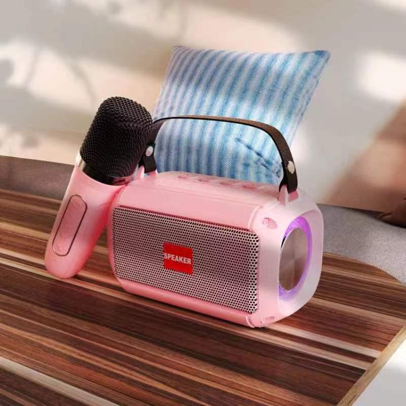 bluetooth speaker children karaoke gadget family singing wireless with microphone mini portable outdoor sound box printable log
