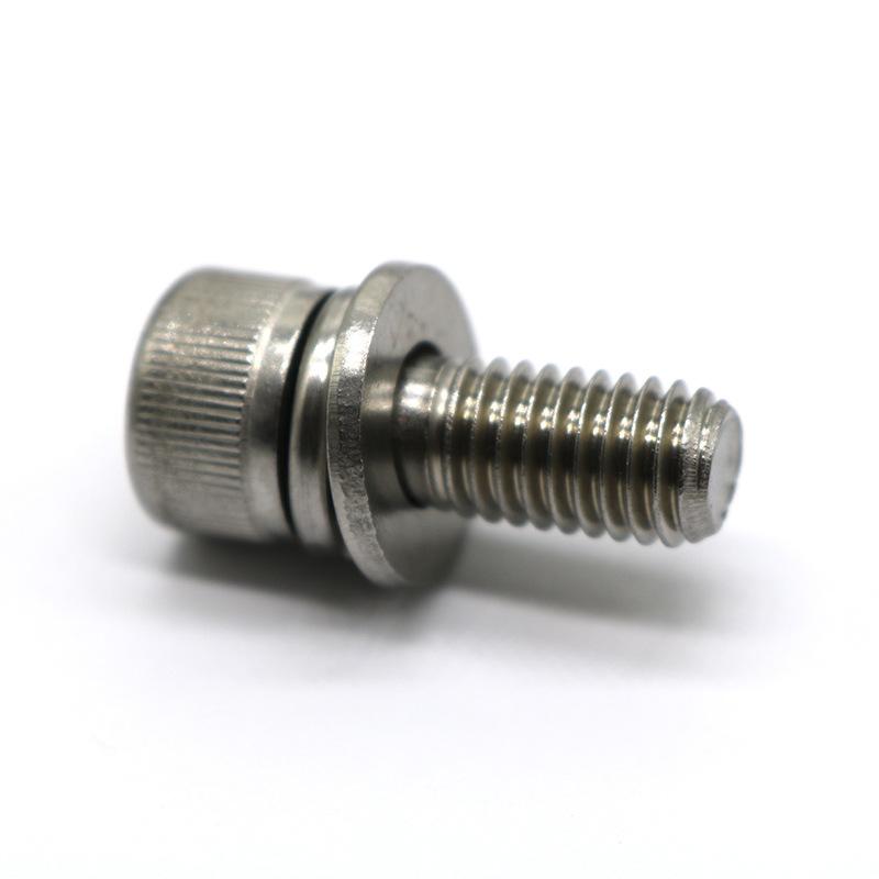 din912 stainless steel cylindrical head hexagon socket flat spring pad three combination screws cup head bolt screws m4 to m12 Specification drawing