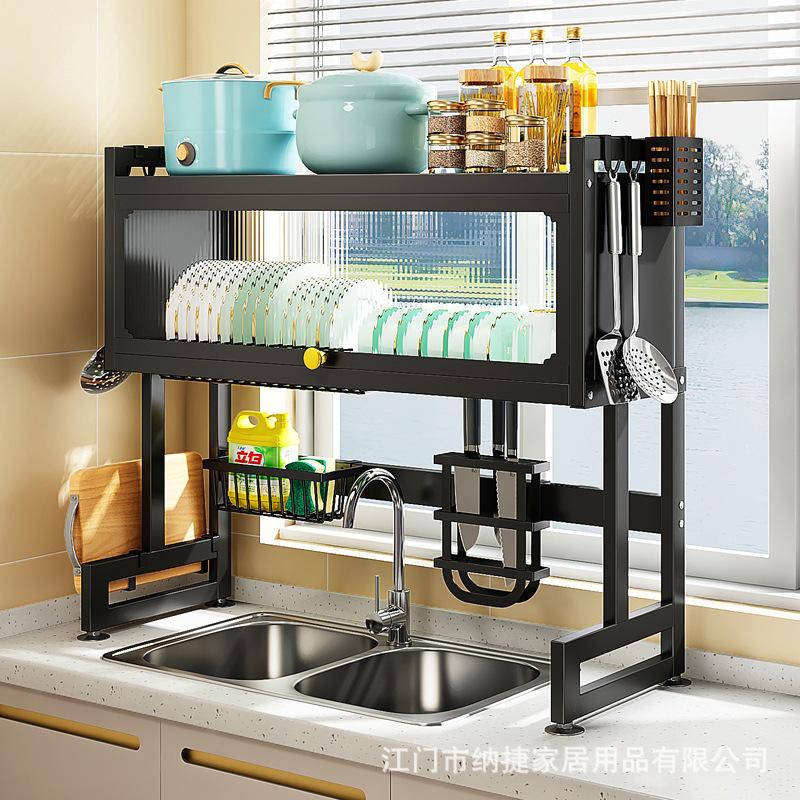cabinet door sink storage rack countertop dish storage rack kitchen multi-function dish rack dish rack draining rack